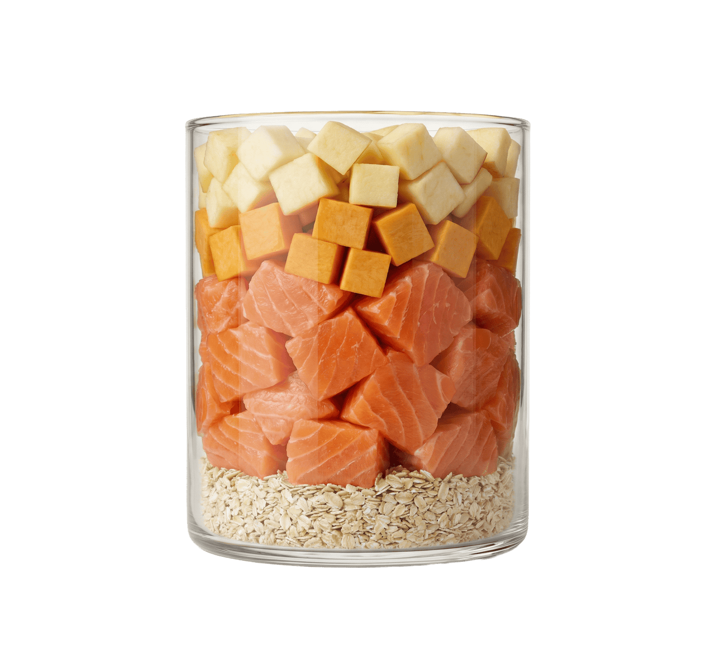 Lachs mit Kürbis, Haferkleie und Apfel